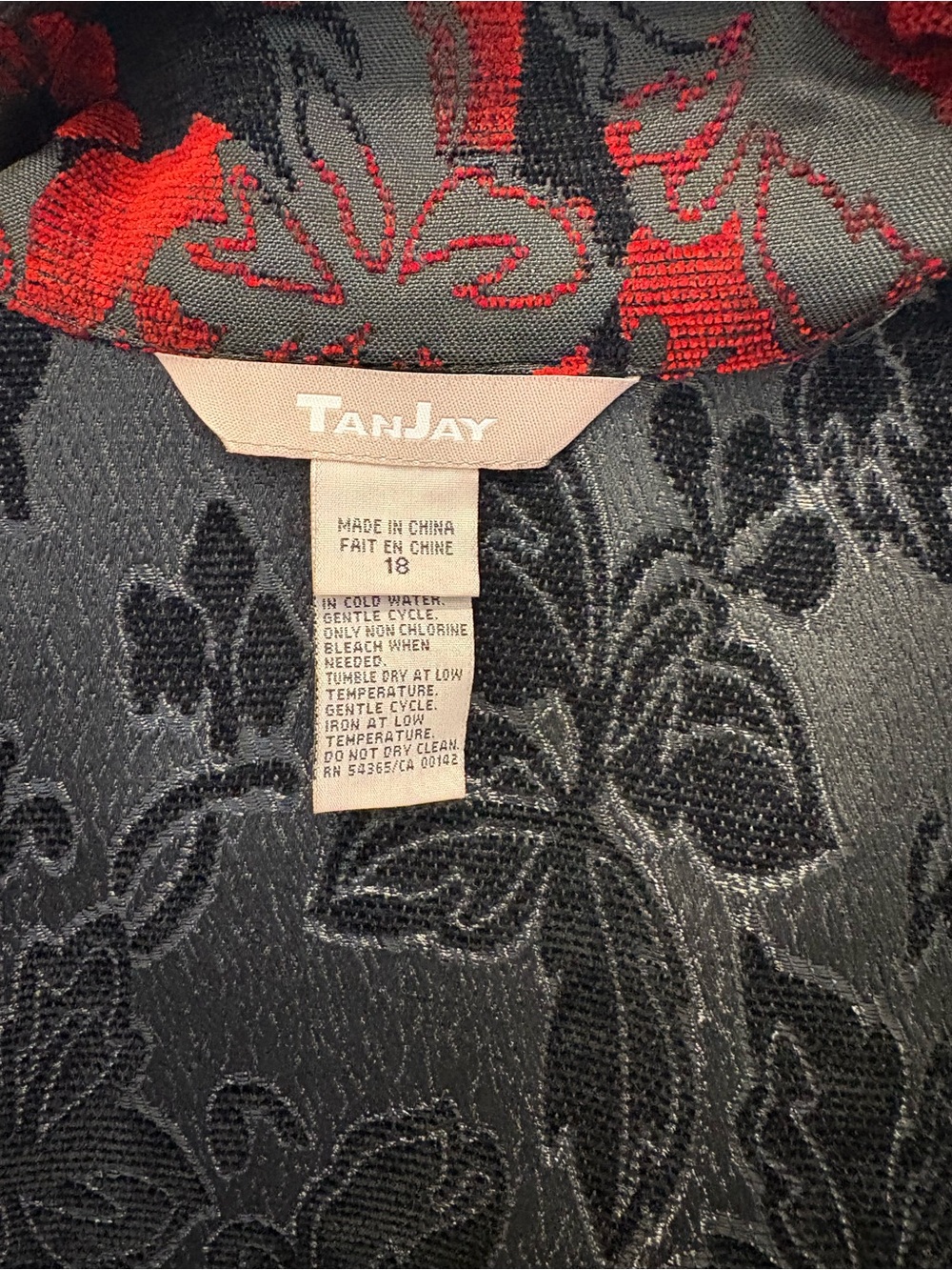 TanJay Black & Red Floral Button-Down Blazer #1253 - Picture 5 of 15